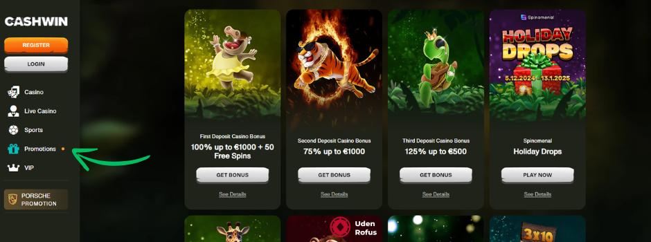 Cashwin casino bonus