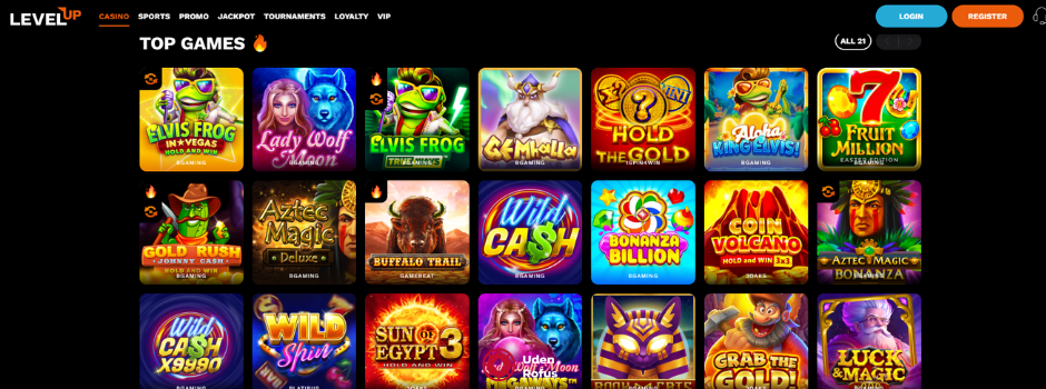 LevelUp Casino Spillemaskiner