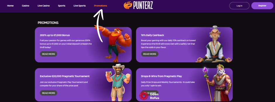 Punterz casino bonus