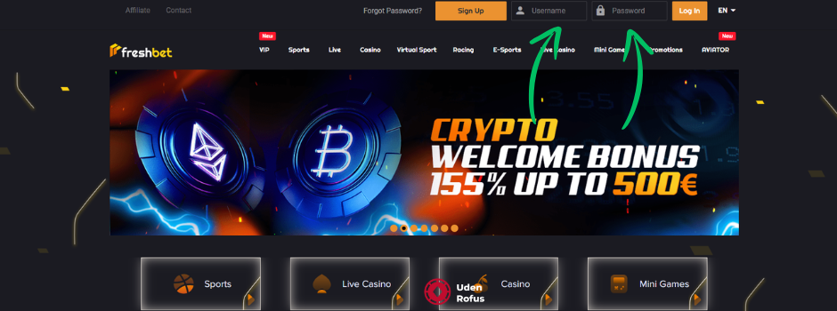 FreshBet casino login